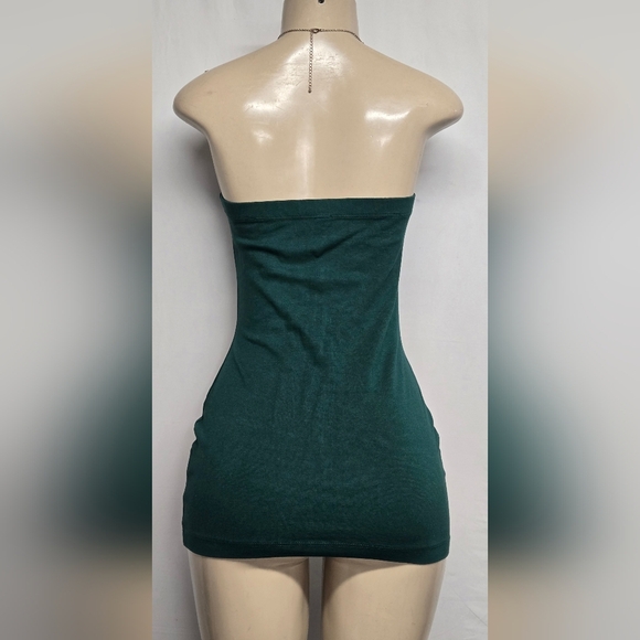 Windsor M Micro Mini Bodycon Dress Full Zipper Front Strapless Stretch Padded - Picture 3 of 6